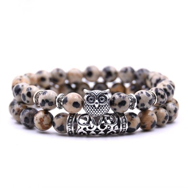 Pulsera de cuentas con búho 2 uds. 8