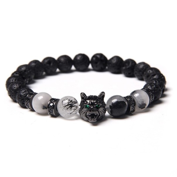 Pulsera de cuentas con un lobo 21 cm 5