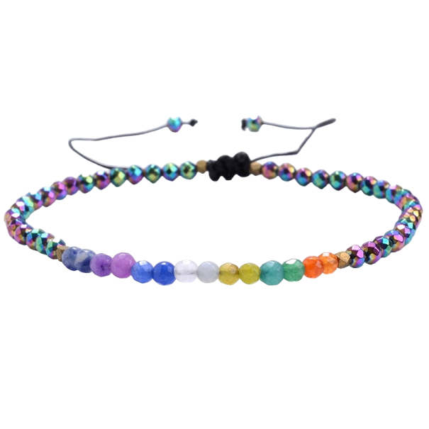 Pulsera de cuentas de los siete chakras arcoíris