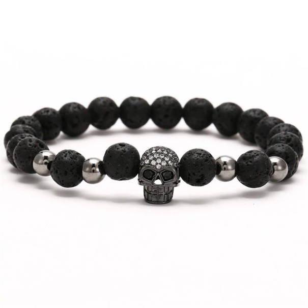 Pulsera de cuentas para hombre H516 negro 1
