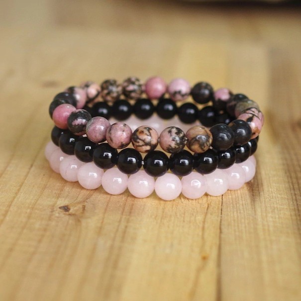 Pulsera de cuentas para mujer 3 piezas 16,5 cm