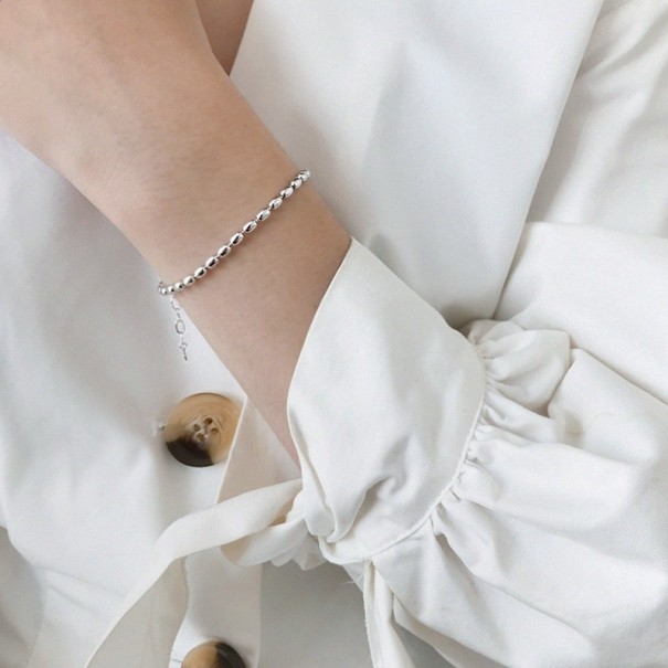 Pulsera de cuentas para mujer P170 plateado