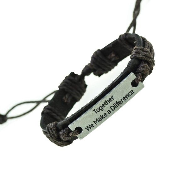 Pulsera de cuero genuino para hombre J3380 3