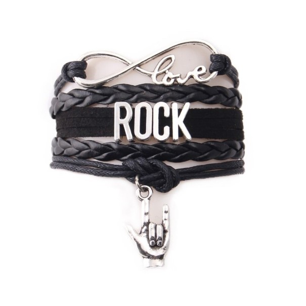 Pulsera de cuero multicapa con forma de roca 1