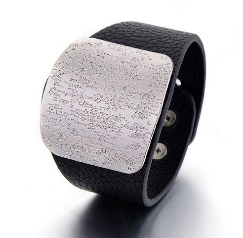 Pulsera de cuero para mujer J2852 negro