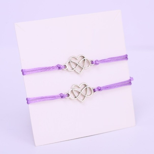 Pulsera de hilo para parejas 2 piezas J111 morado