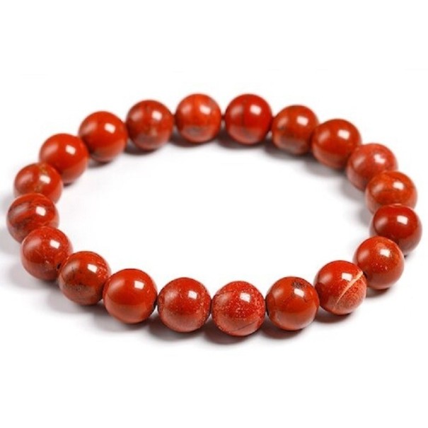 Pulsera de jaspe rojo para mujer 21 cm 10 mm