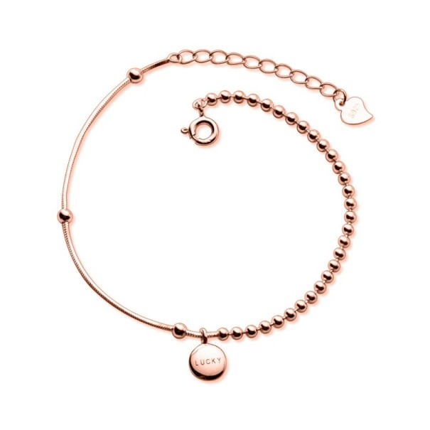 Pulsera de la suerte para mujer rosa viejo