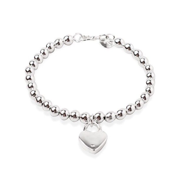 Pulsera de mujer con bolas y corazón 1