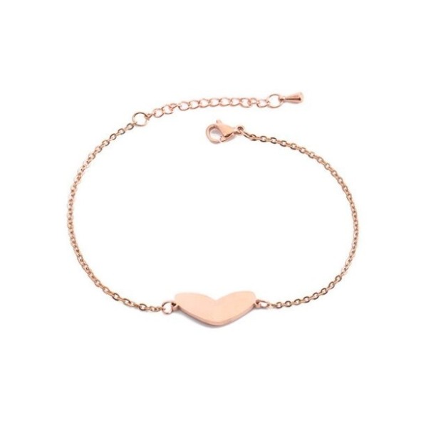 Pulsera de mujer con corazón P106 rosa viejo