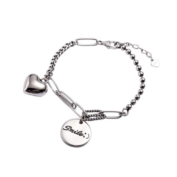 Pulsera de mujer con corazón y carita sonriente 1