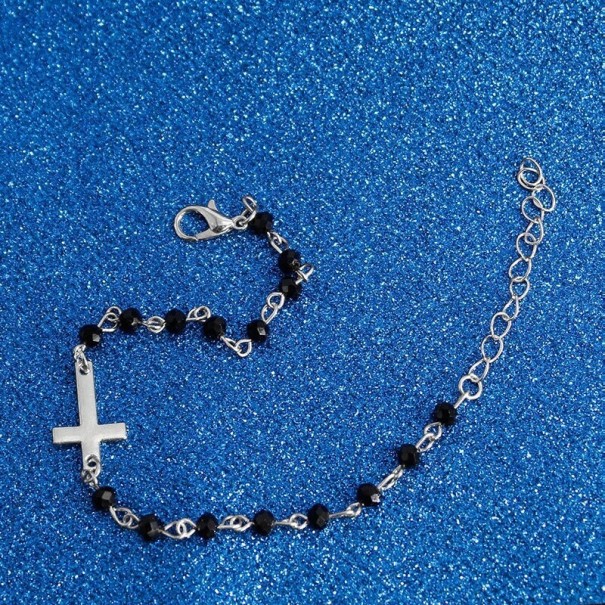 Pulsera de mujer con cruz H653 plateado