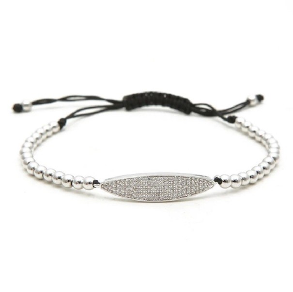 Pulsera de mujer con cuentas H165 plateado