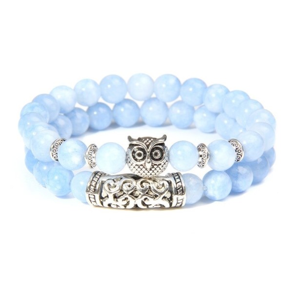 Pulsera de mujer con cuentas y búho 2 uds. 17 cm 1