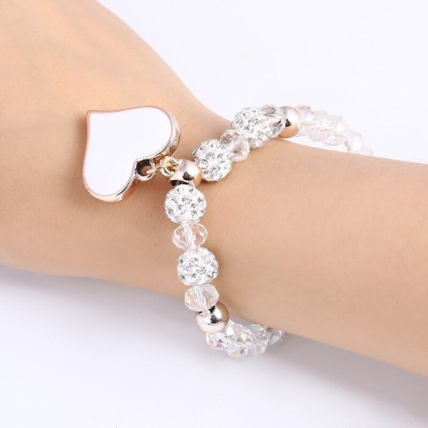 Pulsera de mujer con cuentas y corazón H351 12