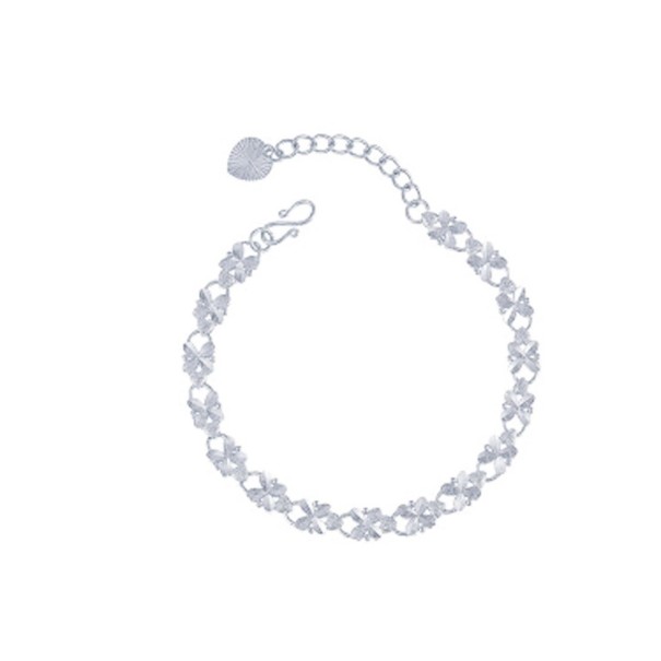 Pulsera de mujer con flores plateado