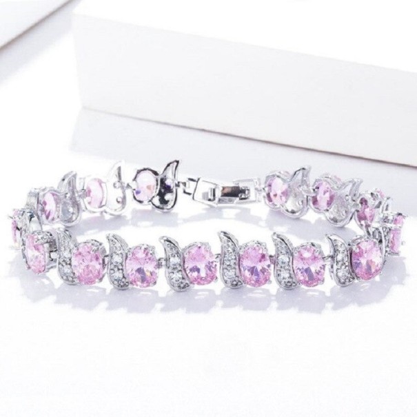Pulsera de mujer con piedras P190 rosa