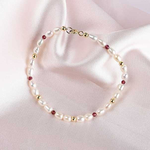 Pulsera de perlas para mujer P158 16 cm 2
