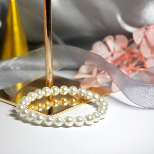 Pulsera de perlas para mujer P40 14 cm 6 mm
