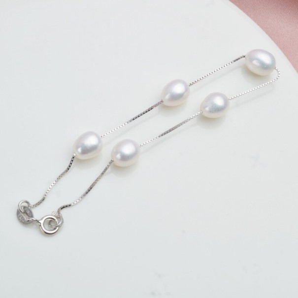 Pulsera de perlas para mujer P48 blanco 1