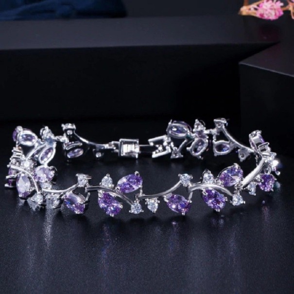 Pulsera de piedra para mujer morado