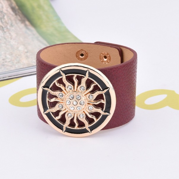 Pulsera de piel para mujer SUN J2442 rojo
