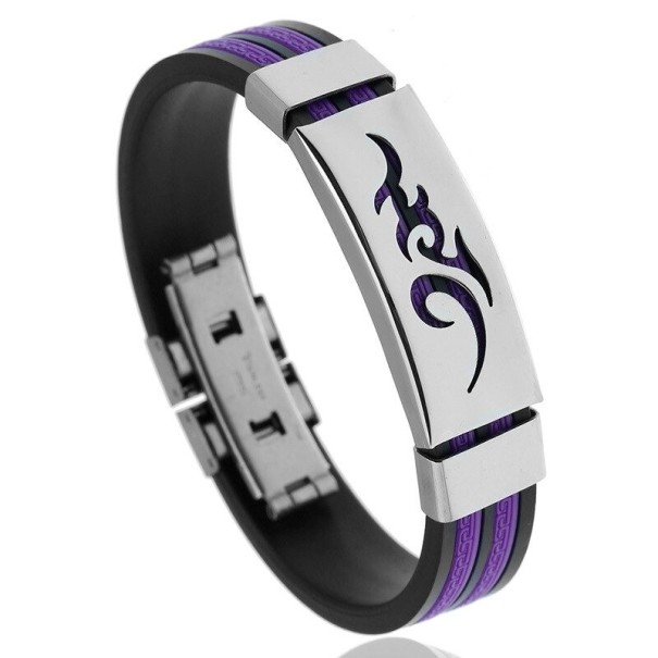 Pulsera de silicona para hombre H628 morado