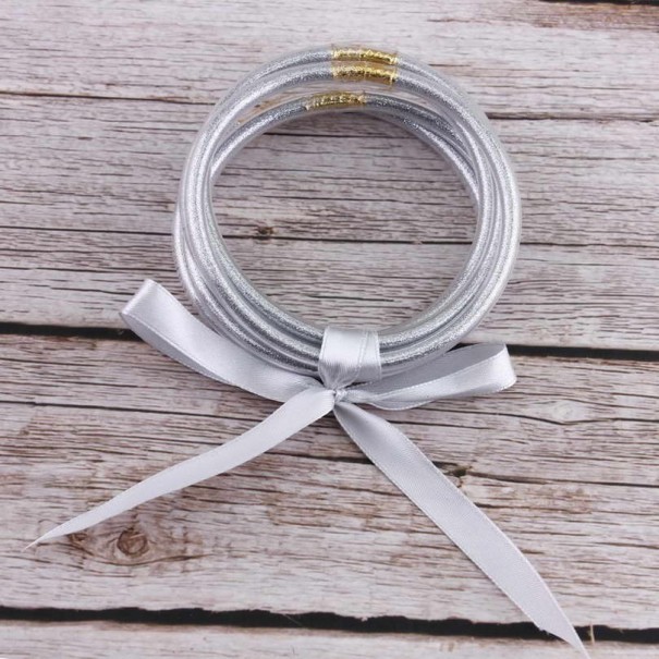 Pulsera de silicona para mujer 5 uds. gris