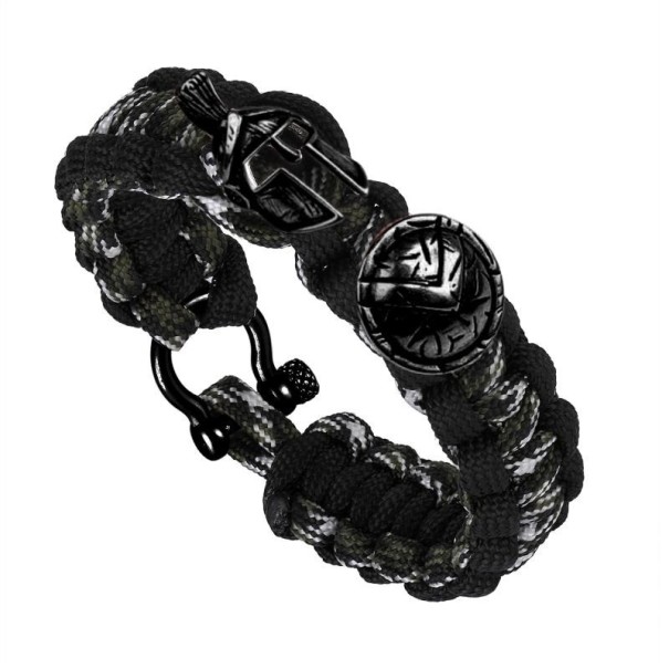 Pulsera de supervivencia espartana para hombre 18,5 cm 3