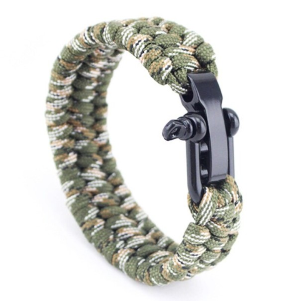 Pulsera de supervivencia para hombre camuflaje