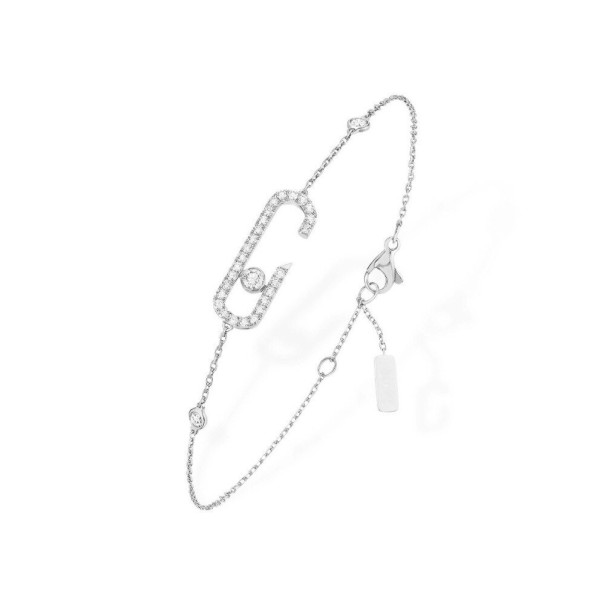 Pulsera delicada de mujer con piedras. plateado 16 cm