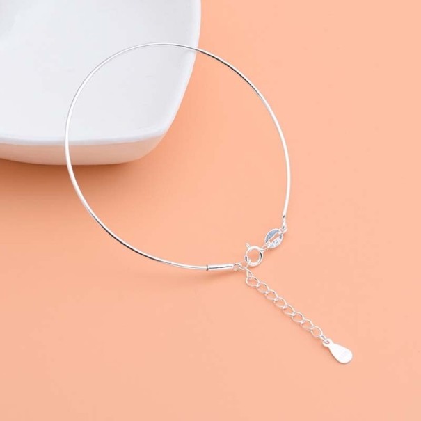 Pulsera lisa mujer H82 plateado