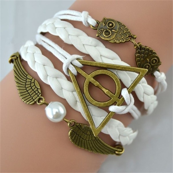 Pulsera multicapa de mujer con animales blanco