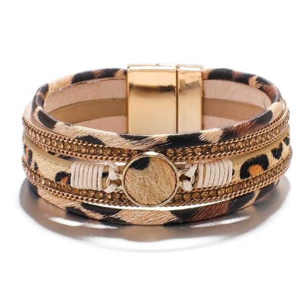 Pulsera multicapas mujer H456 caqui