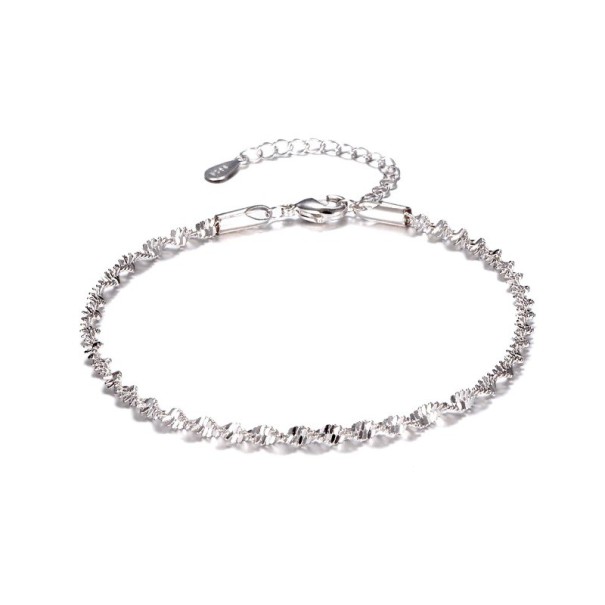 Pulsera trenzada de mujer H199 plateado