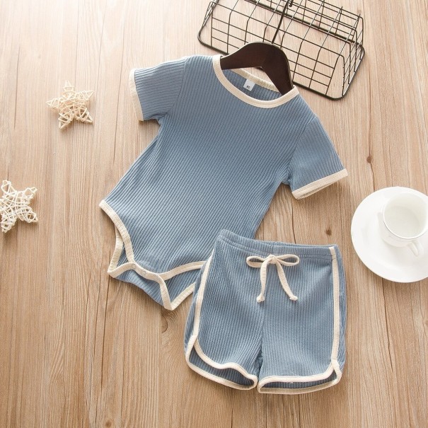 Puncte și pantaloni scurți pentru copii L1607 albastru deschis 3-6 luni