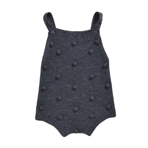 Puncte tricotate pentru fete L1388 gri inchis 9-12 luni