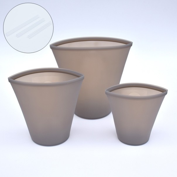 Pungi alimentare din silicon 3 buc gri 1