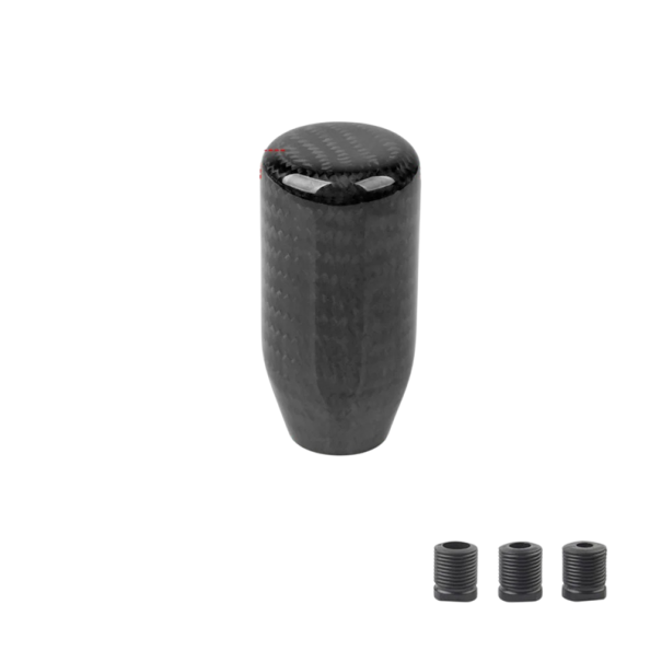 Punho universal da alavanca de mudanças para caixa de velocidades manual em ABS com decoração em carbono e 3 adaptadores para diferentes tipos de veículos 1