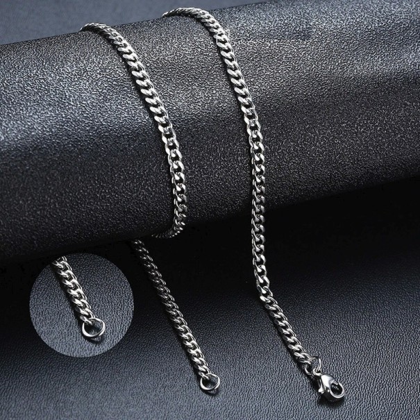 Punkkedja för kvinnor silver 60 cm 3 mm