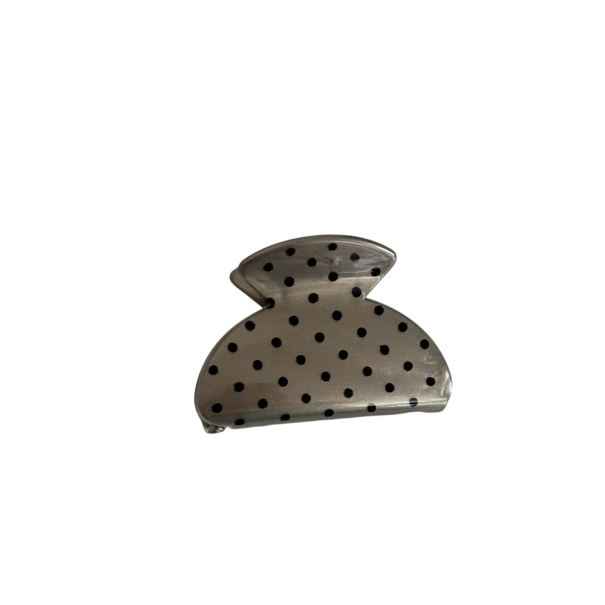 Punktformet hårklemme rund fuld 6,4 x 5 cm Dame dekorativ hårspænde Lille dekorativ klemme fast greb elegant tilbehør grå