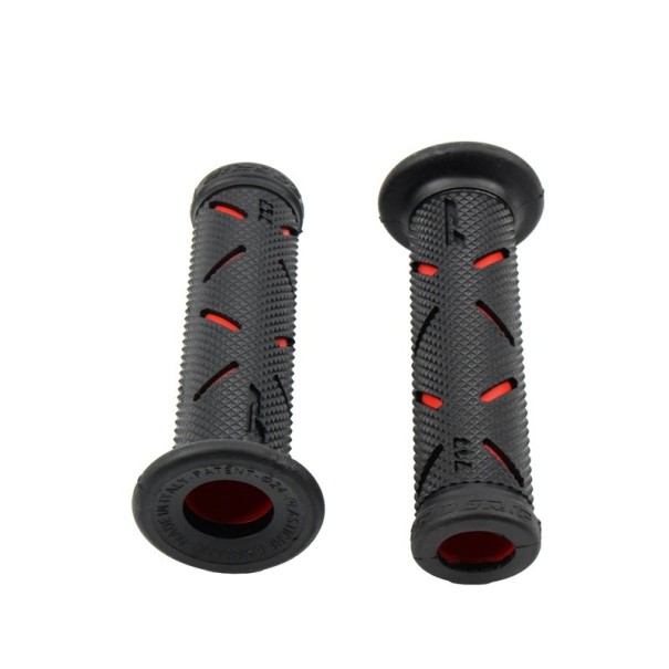 Puños de goma para manillar de motocicleta de 126 x 32 mm, accesorios universales para Honda, Suzuki, Ducati, Benelli y modificaciones de motocross, antideslizantes. rojo