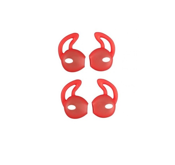 Puntas de silicona con ganchos para auriculares Apple 2 pares rojo