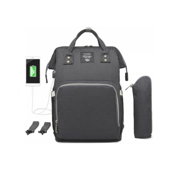 Pusletaske med USB-port sort