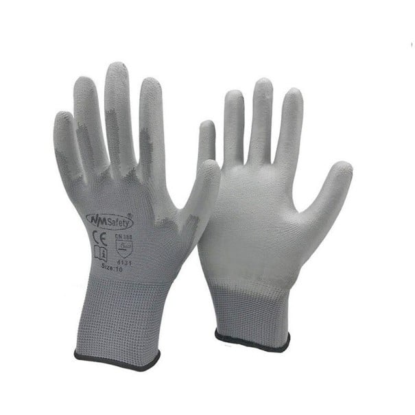 Puutarhakäsineet 12 paria harmaa 2XL
