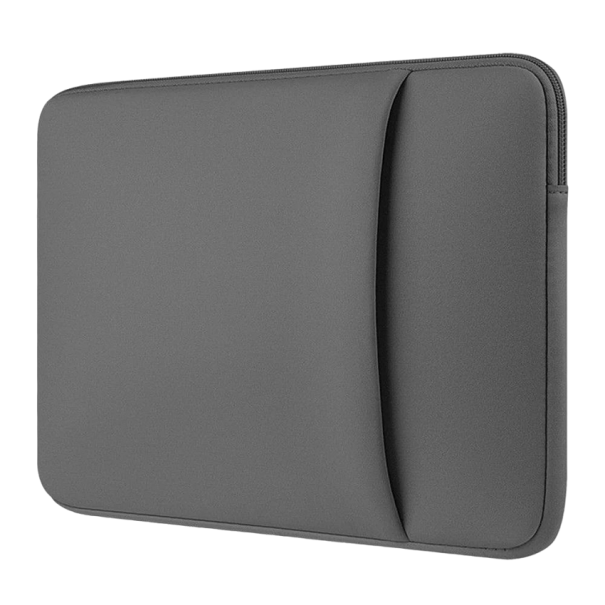 Puzdro na notebook s postranným vreckom pre MacBook, HP, Xiaomi, Dell 15 palcov, 37,5 x 26,5 x 1,5 cm sivá