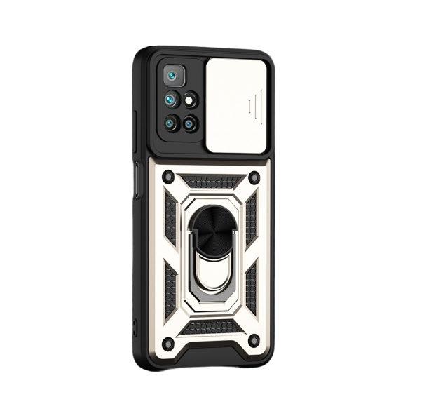 Puzdro s magnetom a ochranou fotoaparátu Xiaomi Redmi 10 zlatá