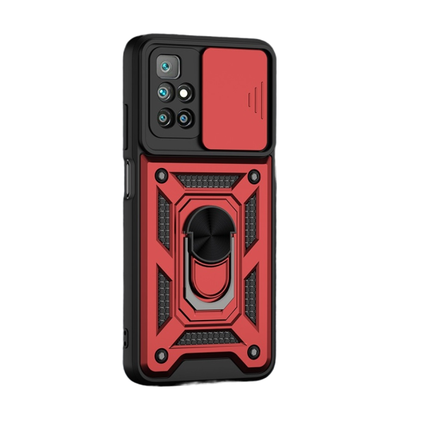 Puzdro s magnetom a ochranou fotoaparátu Xiaomi Redmi Note 11T červená