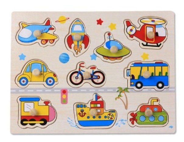 Puzzle à encastrement pour enfants - Moyens de transport 1