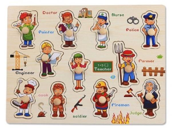 Puzzle a incastro per bambini - Professioni 1